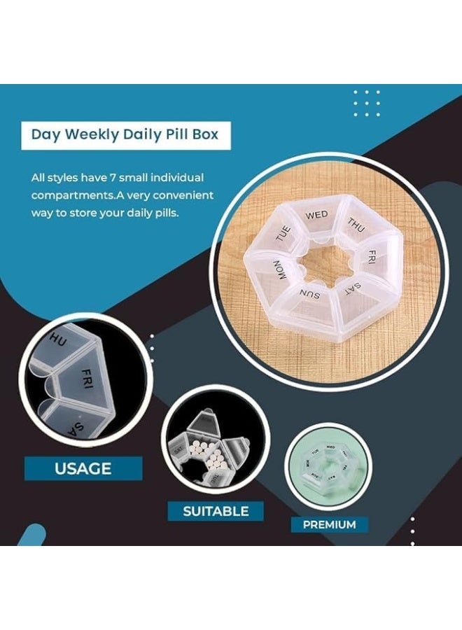 Weekly Pill Box 2-Pack – Portable Organizer for Vitamins, Supplements, Pills & Fish Oil – Seven-Day Medicine Storage, Easy Access, Ideal for Home & Travel - Image 3